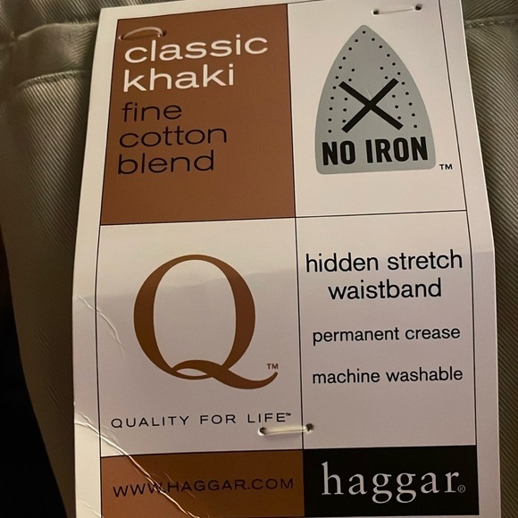 Haggar Classic Khaki 40 x 27 Plain Front no Iron Pant - Picture 10 of 11